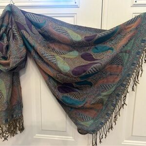 💜💙🦚Luxurious Kashmiri Style Paisley Wrap / Shawl - Jewel Tones🦚💙💜